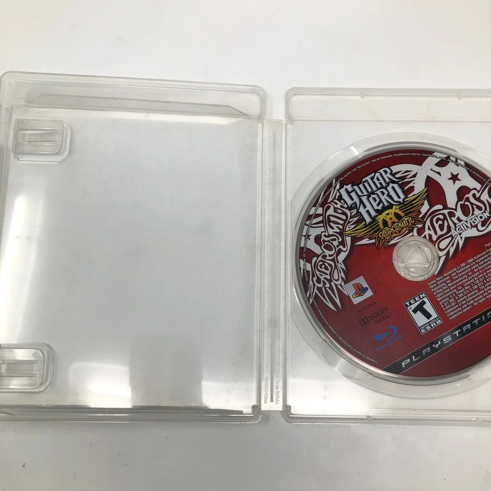 Guitar Hero Aerosmith Sony PlayStation Game 2008 Rock Music Rhythm Disc Case